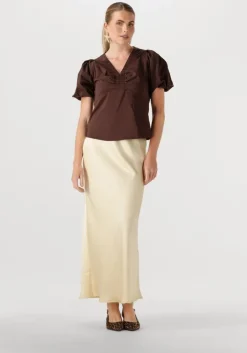 gele neo noir maxirok vicky heavy sateen skirt