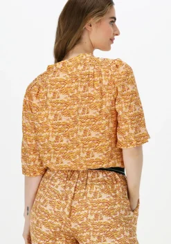 gele scotch & soda blouses printed short-sleeved easy top