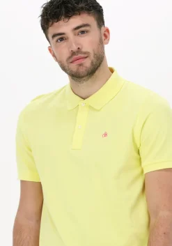 gele scotch & soda polo classic pique polo in organic cotton