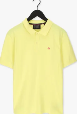 gele scotch & soda polo classic pique polo in organic cotton