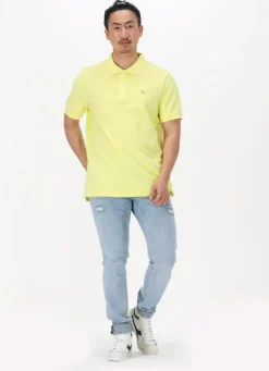 gele scotch & soda polo classic pique polo in organic cotton