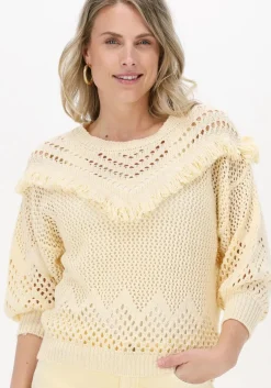 gele summum trui fringe sweater cotton acrylic