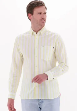 gele tommy hilfiger casual overhemd bold oxford stripe rf shirt