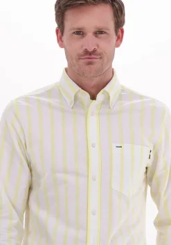 gele tommy hilfiger casual overhemd bold oxford stripe rf shirt