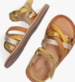 gele ton & ton platte sandalen pl_om007