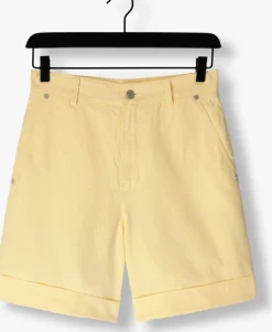 gele vanilia broeken linen pantalon