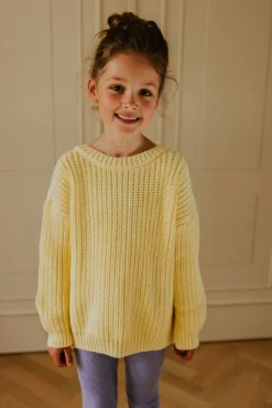 gele yuki kidswear trui chunky knitted sweater
