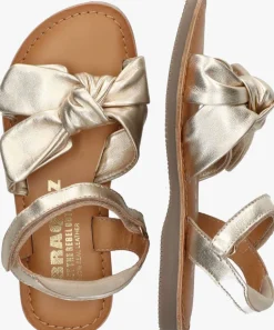 gouden braqeez platte sandalen sam sun