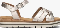 gouden gabor platte sandalen 083.3