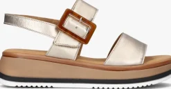 gouden gabor platte sandalen 744.4