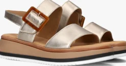 gouden gabor platte sandalen 744.4