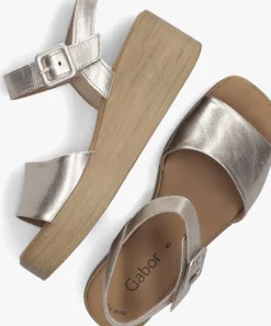 gouden gabor sandalen met hak 531