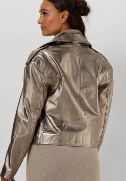 gouden ibana leren jas jioya