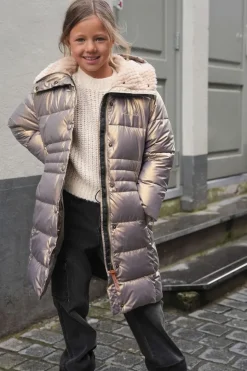 gouden like flo gewatteerde jas abby flo girls long fancy hooded jacket