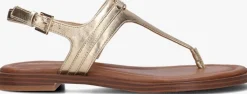 gouden michael kors platte sandalen mandy thong sandal