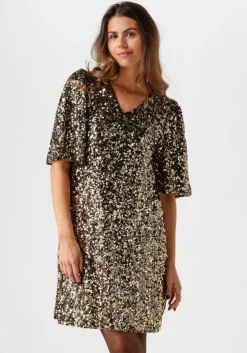 gouden moves mini jurk manalina