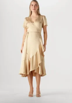 gouden notre-v midi jurk nv-frida