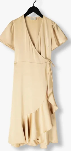 gouden notre-v midi jurk nv-frida