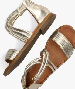 gouden omoda platte sandalen m05062