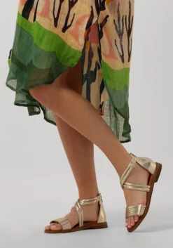 gouden omoda platte sandalen m05062