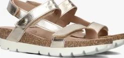 gouden panama jack platte sandalen selma