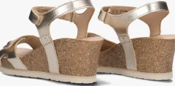 gouden panama jack sandalen met hak julia