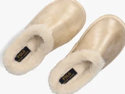 gouden polo ralph lauren pantoffels charlotte scuff