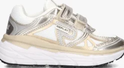 gouden replay lage sneakers christal kid