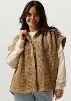 gouden ruby tuesday top muna oversized short sleeves boucle shirt