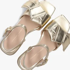 gouden stefano lauran sandalen met hak m100