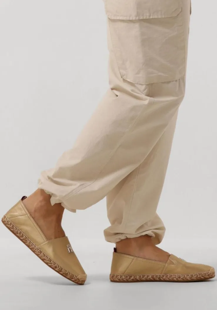 gouden tommy hilfiger espadrilles th flat