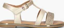 gouden tommy hilfiger platte sandalen 33781