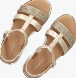 gouden tommy hilfiger platte sandalen 33781