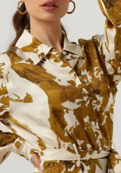 gouden vanilia maxi jurk printed dress