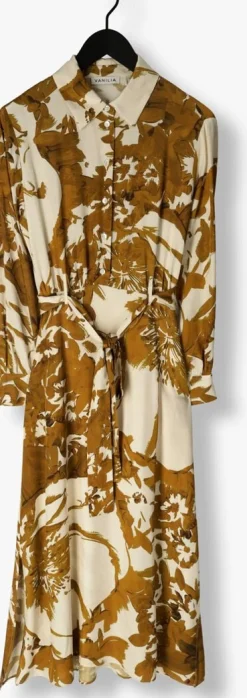 gouden vanilia maxi jurk printed dress