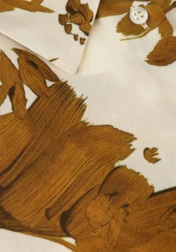 gouden vanilia maxi jurk printed dress