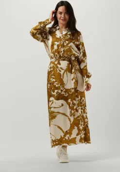 gouden vanilia maxi jurk printed dress