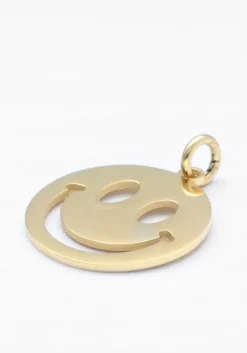 goudkleurig bonnie studios bedels smiley big pendant