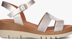goudkleurig lina locchi sandalen met hak 8224