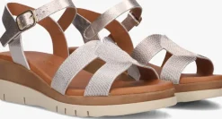 goudkleurig lina locchi sandalen met hak 8224