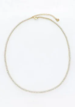 goudkleurig notre-v kettingen necklace strass