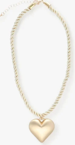 goudkleurig notre-v kettingen necklace heart