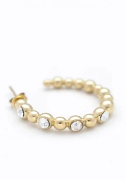 goudkleurig notre-v oorbellen earring stone crystal