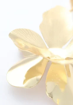 goudkleurig notre-v oorbellen big flowers