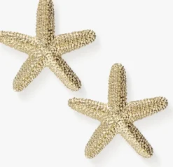 goudkleurig notre-v oorbellen earring sea star