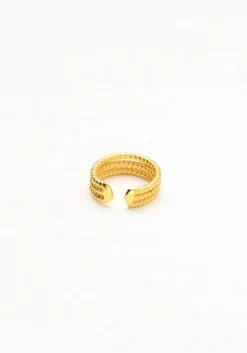 goudkleurig notre-v oorbellen omss22-031 earcuff