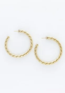 goudkleurig notre-v oorbellen x florine - bailar hoops