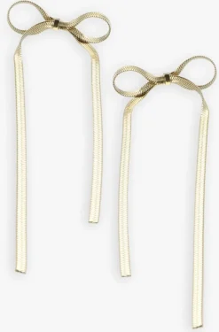 goudkleurig notre-v oorbellen earring bow