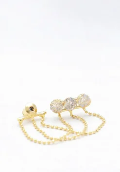 goudkleurig notre-v oorbellen earring small triple