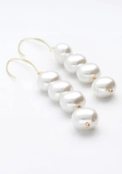 goudkleurig notre-v oorbellen earring pearls